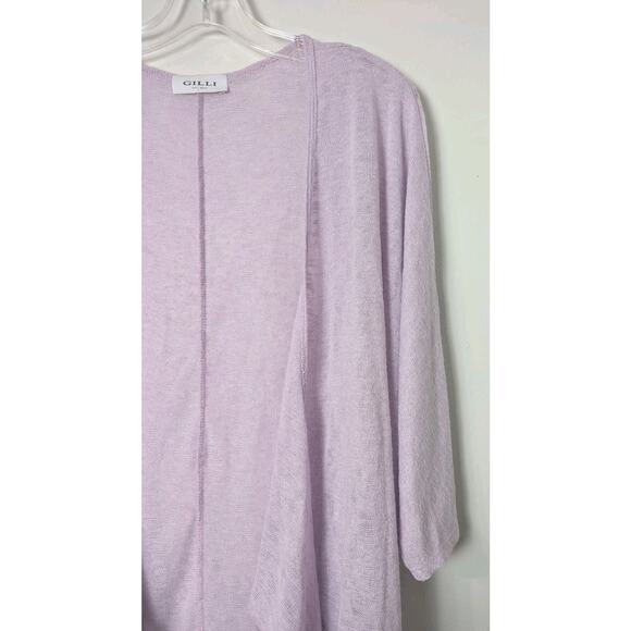 Gilli Open Front Light Weight Cardigan Sweater Size 1X Purple 3/4 Dolman Sleeve - Picture 4 of 9